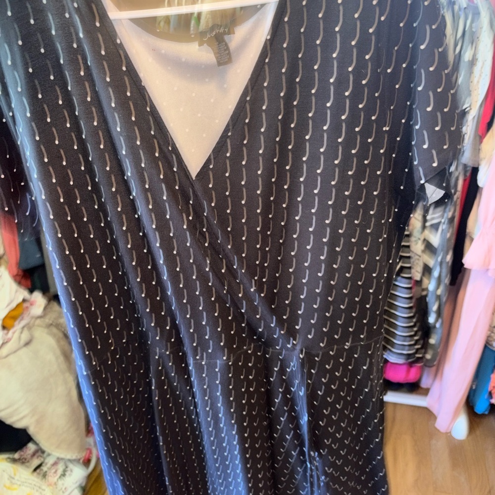 Justify Black Dress with White Polka Dots